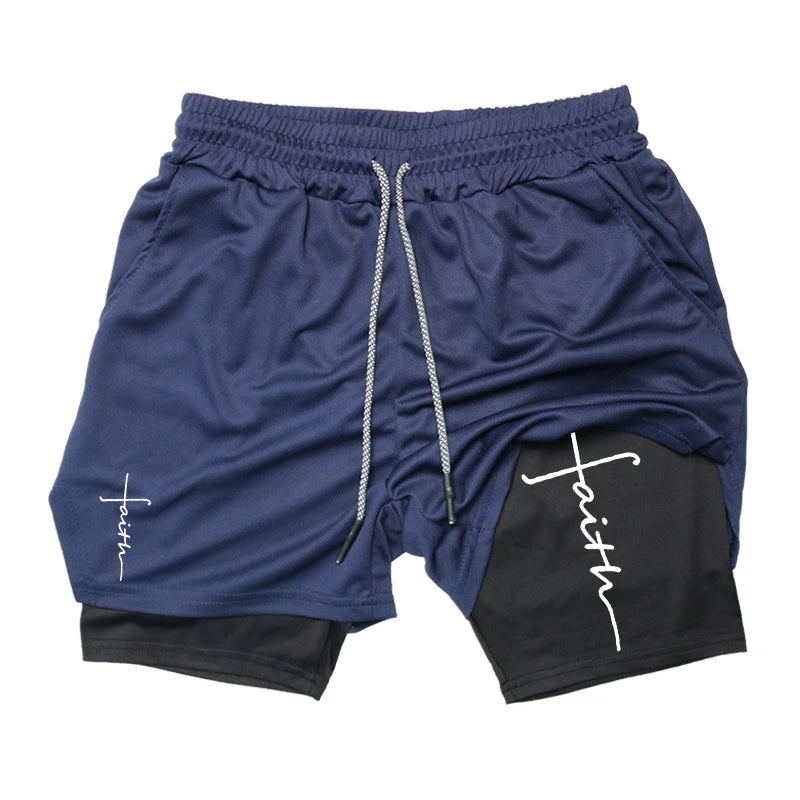Short de sport avec collant intégré et design croix – Confort et performance